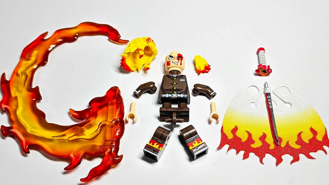 LEGO Rengoku Kyojuro Review | Epic Flame Effect Demon Slayer Custom Minifigure