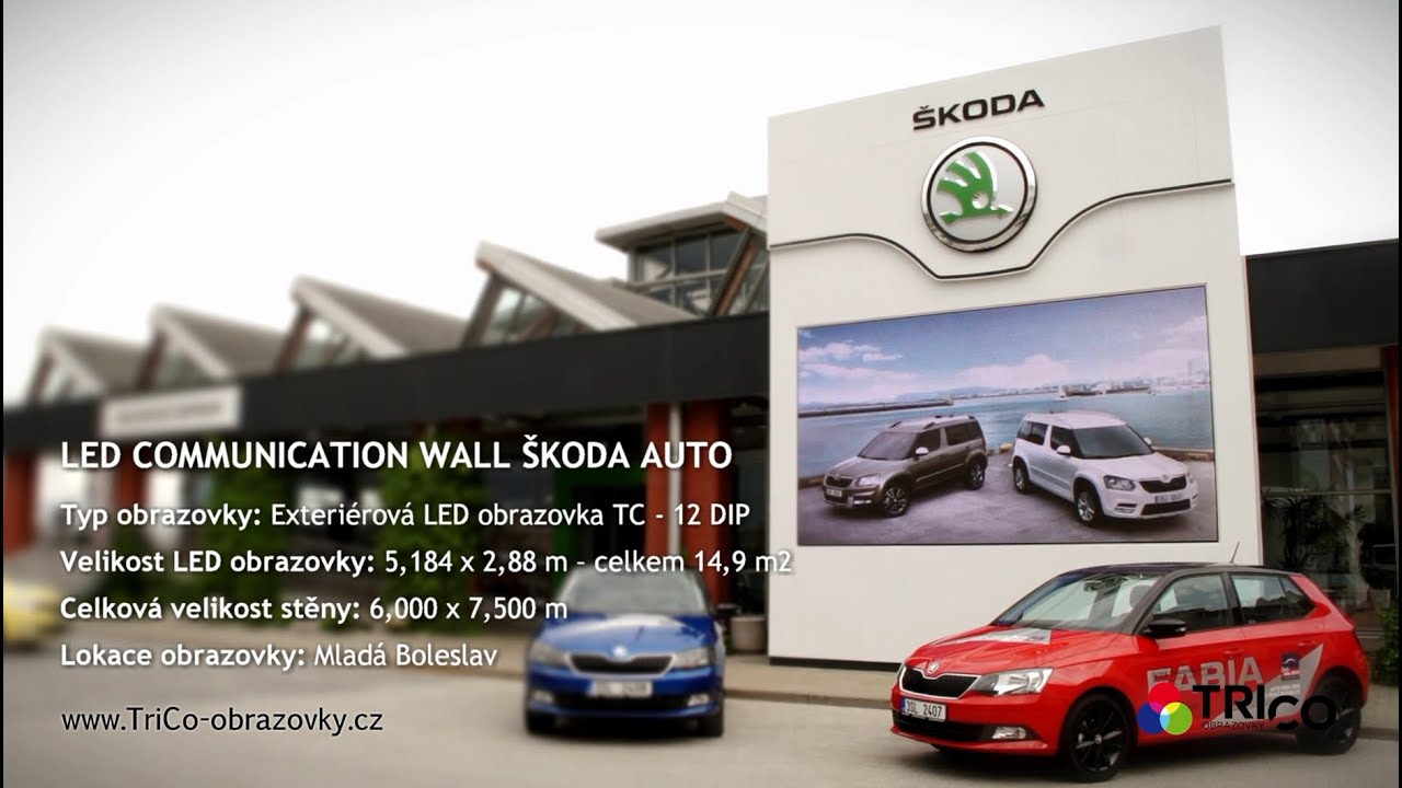 LED COMMUNICATION WALL - Zákaznické centrum ŠKODA AUTO v Mladé Boleslavi