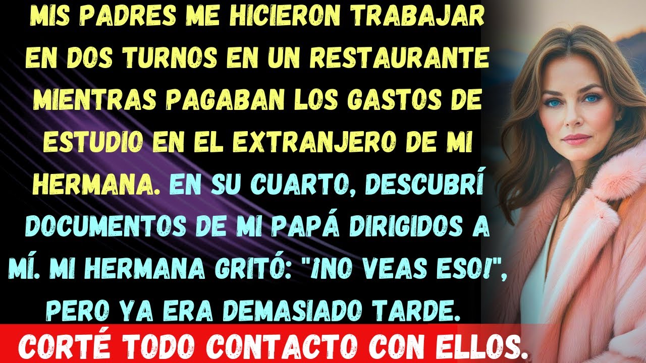 Mis padres me hicieron trabajar en dos turnos en un restaurante mientras pagaban los gastos del inte