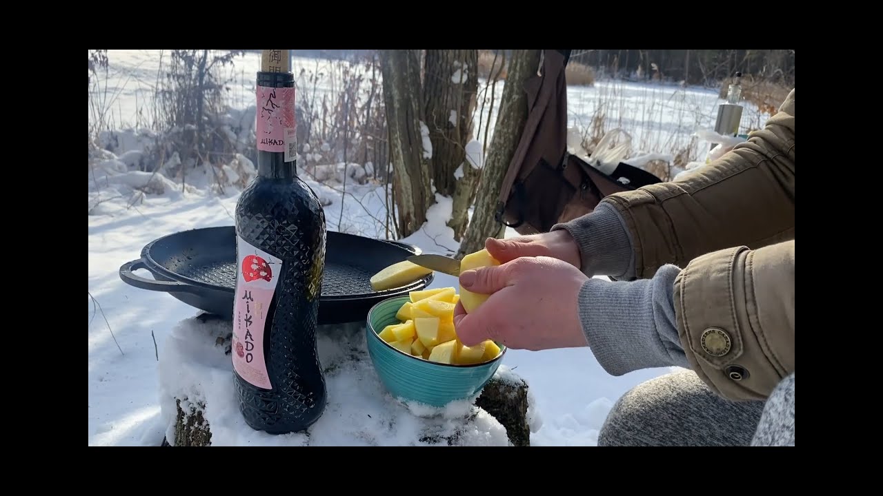 Bushcraft, food on the fire, mulled wine, finish candl
