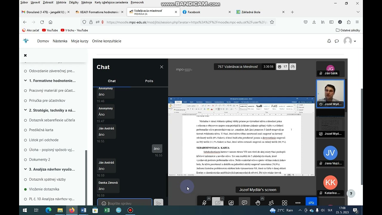 prezent&aacute;cia format&iacute;vne hodnotenie