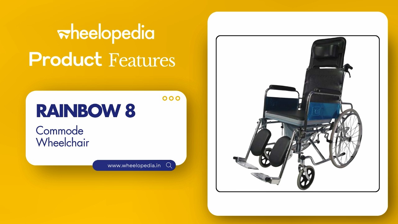 Rainbow 8 Steel Chrome Recline Detachable Commode Wheelchair | Wheelopedia