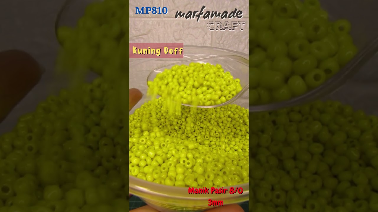 Manik pasir 3mm 8/0 Kuning Doff MP810 | Bahan Craft