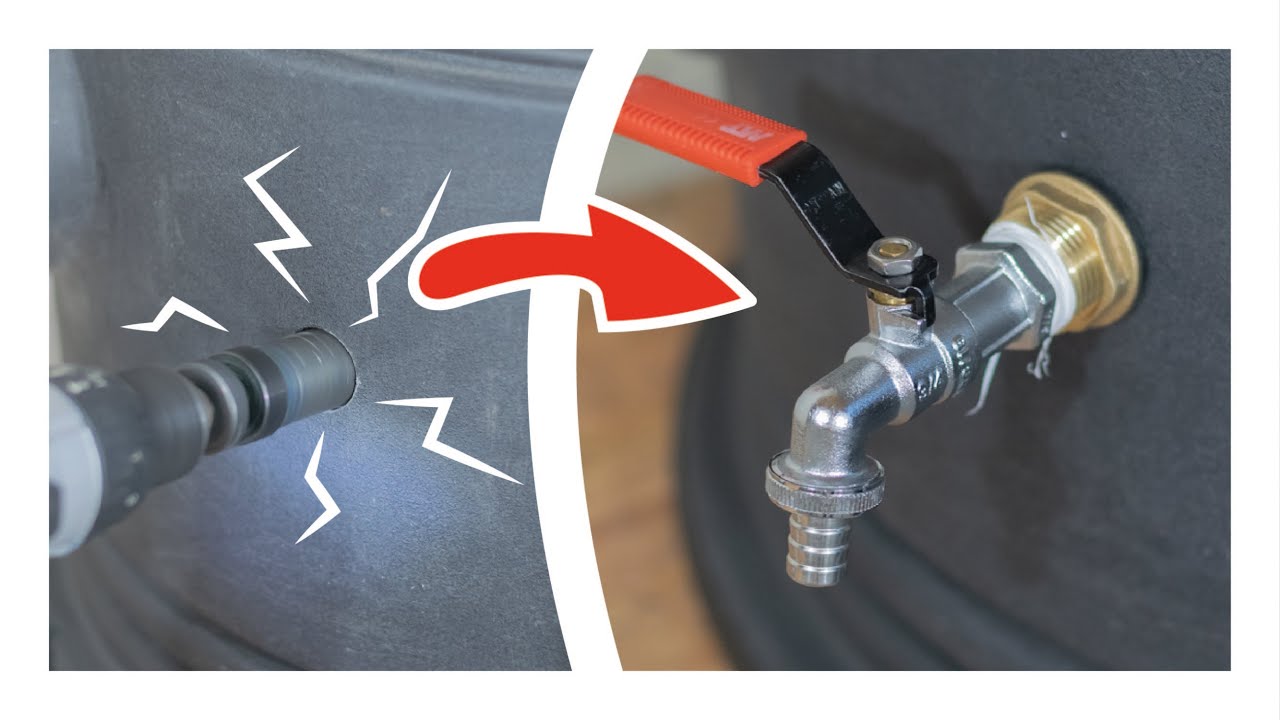 Comment raccorder une bride avec robinet à votre citerne à eau en 2 minutes ! Faites-le vous-même