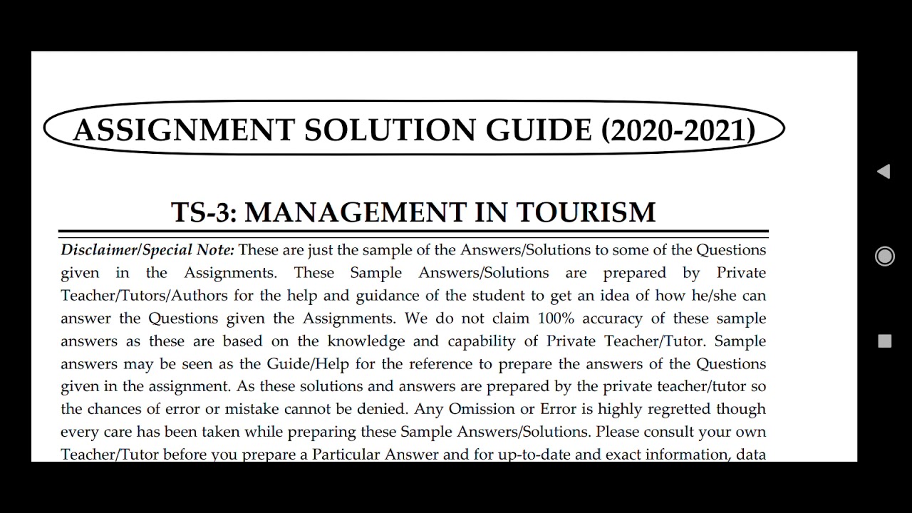 TS 3 Ignou Solved Assignment