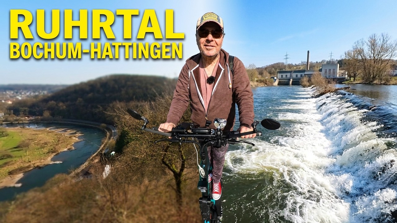 Das Ruhgebiet: E-Scooter Tour de Ruhr, Bochum Dahlhausen nach Hattingen Henrichshütte über Isenberg.