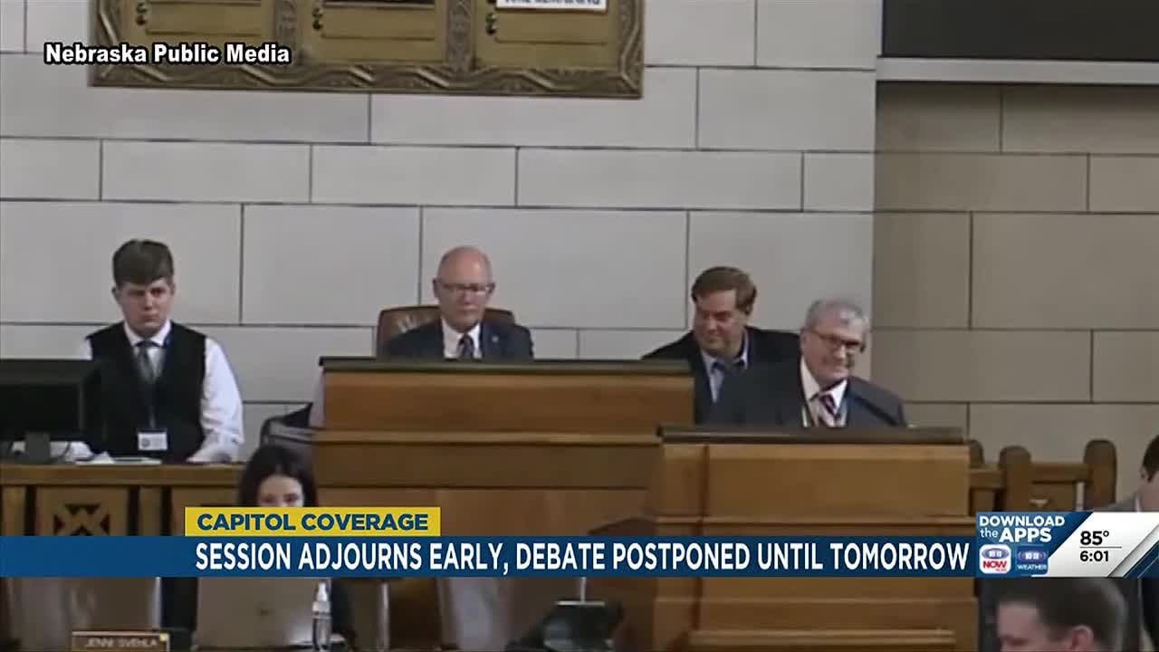 Session adjourns early, debate postponed until Tuesday