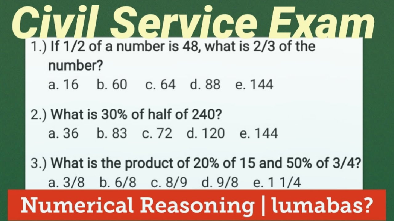CSE Numerical Reasoning PERCENTAGE dating lumabas part1