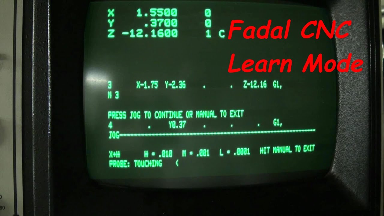 Fadal CNC Learn Mode Command