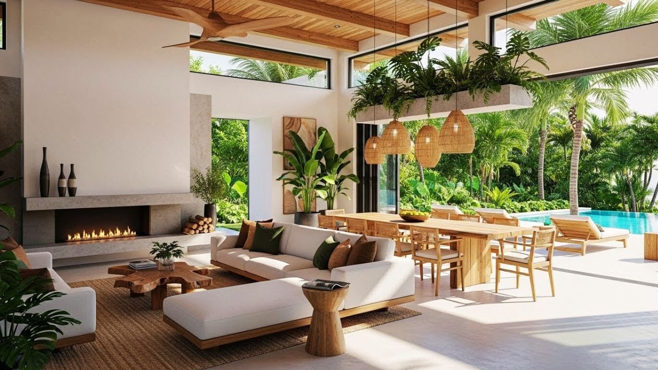 7 Modern Tropical Living & Dining Rooms | Resort-Style Home Design Ideas!