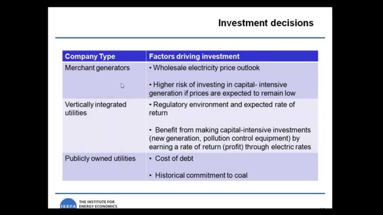 Electric Utility Industry 101- IEEFA.org webinar