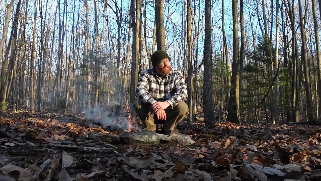 Solo winter overnight camp - Plash Palatka shelter - campfire brats and soup