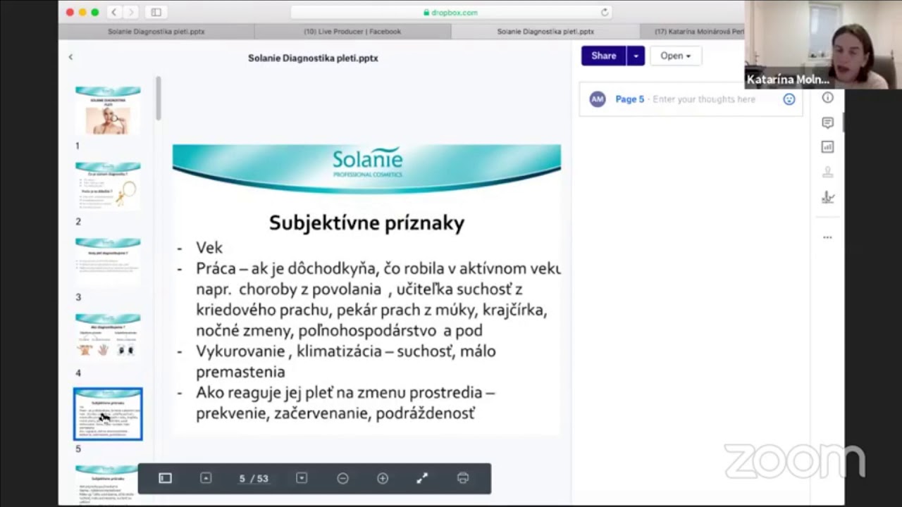 Webinár pre kozmetičky - Diagnostika pleti 27.10.2020