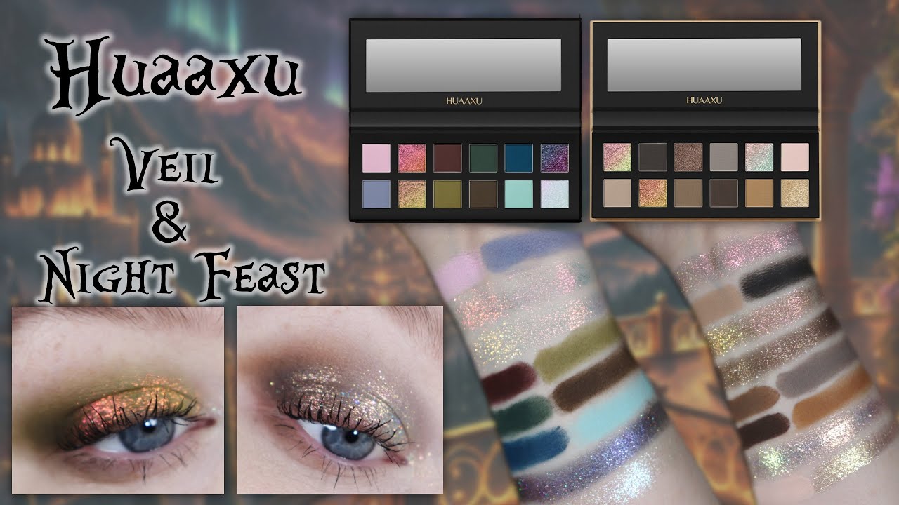Huaaxu Veil & Night Feast Palettes || 2 Looks + Swatches ♥