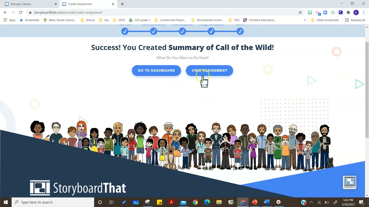 Create an assignment in StoryBoard That