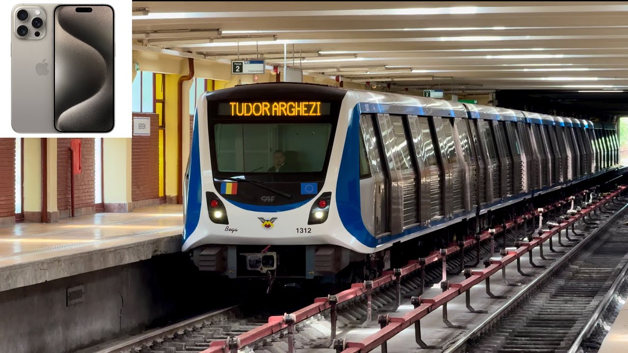 [4K 60fps HDR]Bucharest Metro-CAF trains at Tudor Arghezi,Berceni & Pipera stops on M2 Line