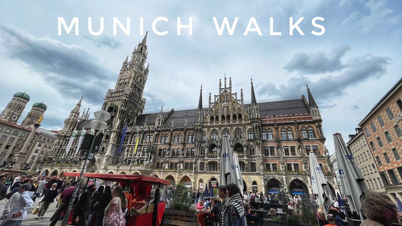 ⁴ᴷ⁶⁰ 🇩🇪 The Odeonsplatz | The Marienplatz | The Eisbach | The Chinese Tower | Munich, Germany