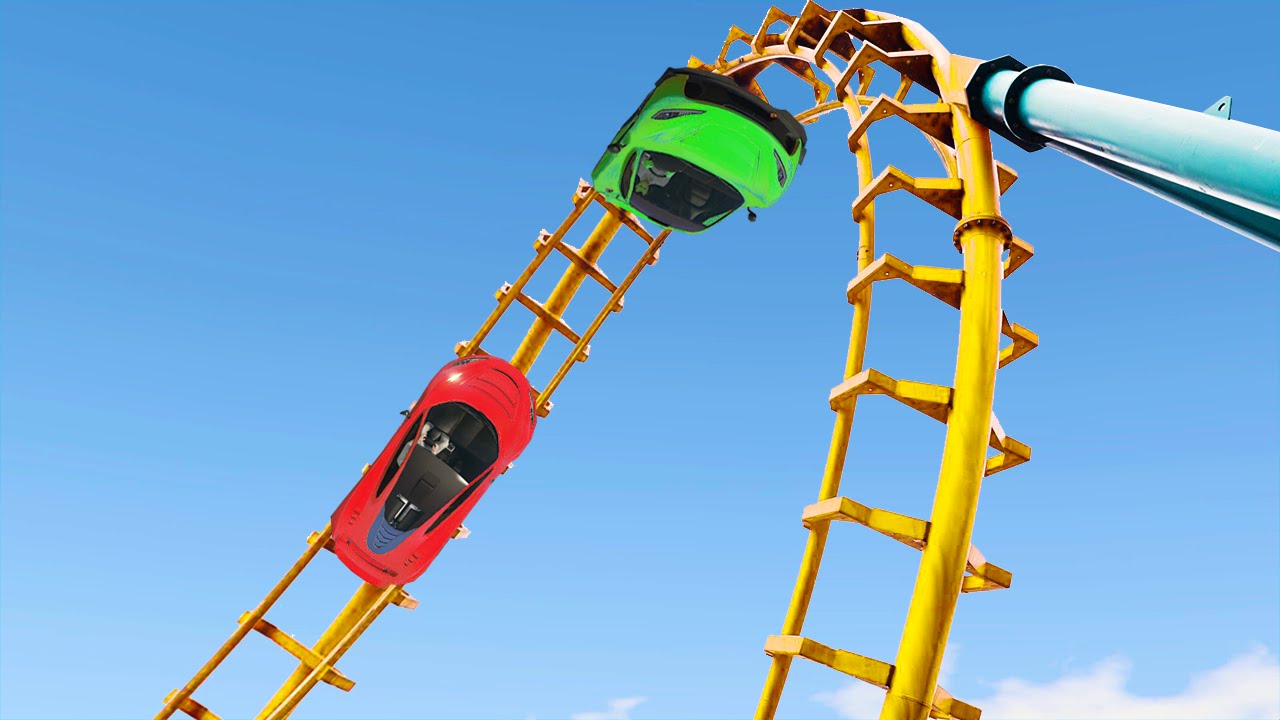 MODDED ROLLERCOASTER CAR RACE! (GTA 5 Funny Moments)
