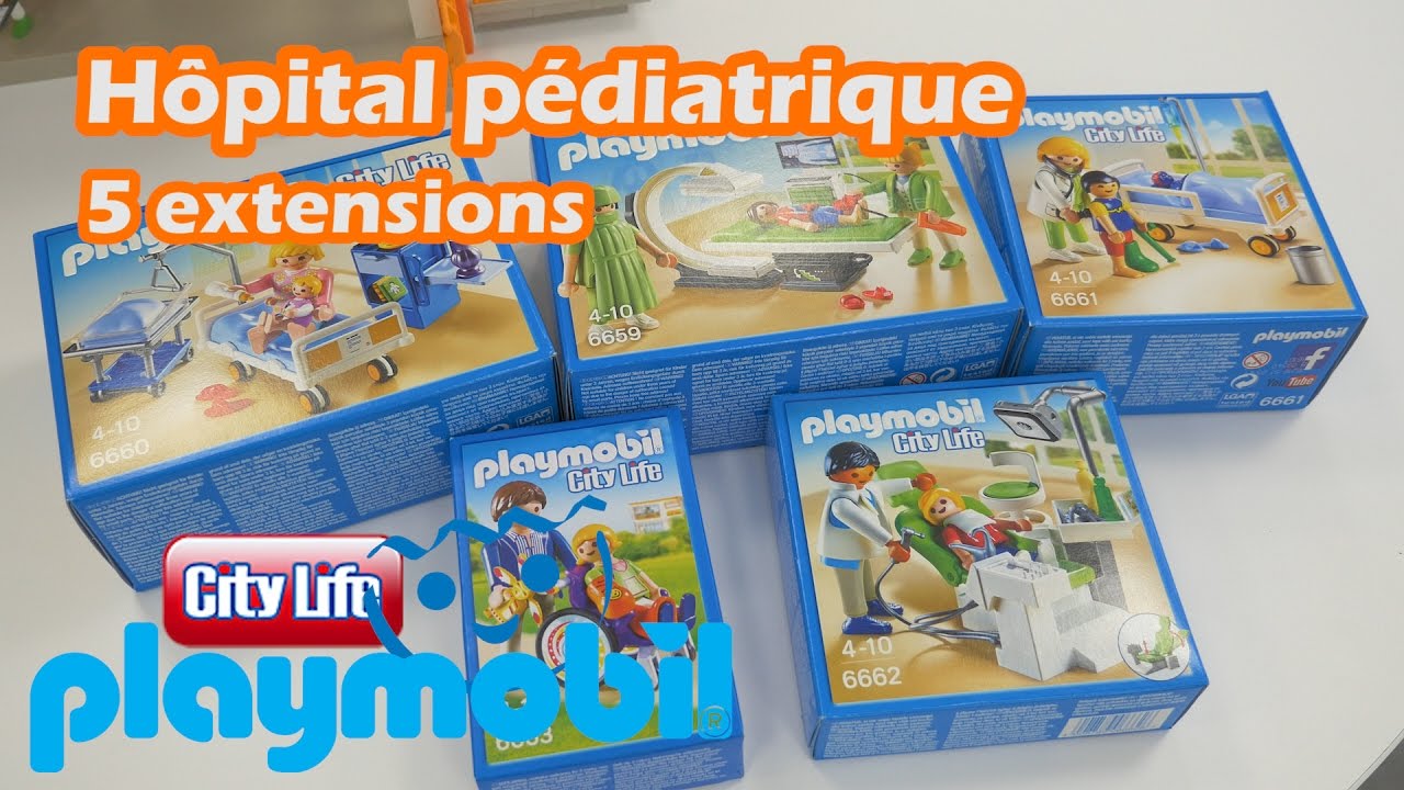 Playmobil 5 extensions de l'hôpital pédiatrique - Démo des constructions