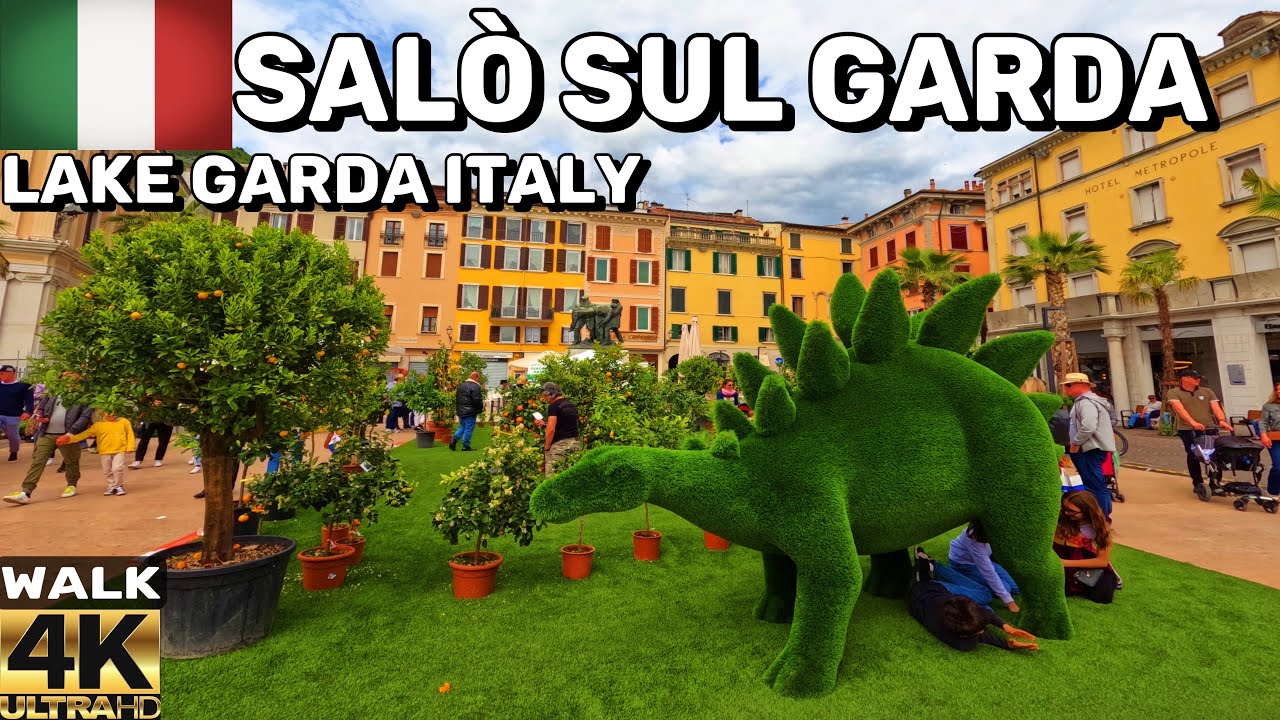 [4K] 🇮🇹 SALO LAKE GARDA ITALY | WALKING TOUR - BOTANICAL EXHIBIT ALONG ITS PROMENADE