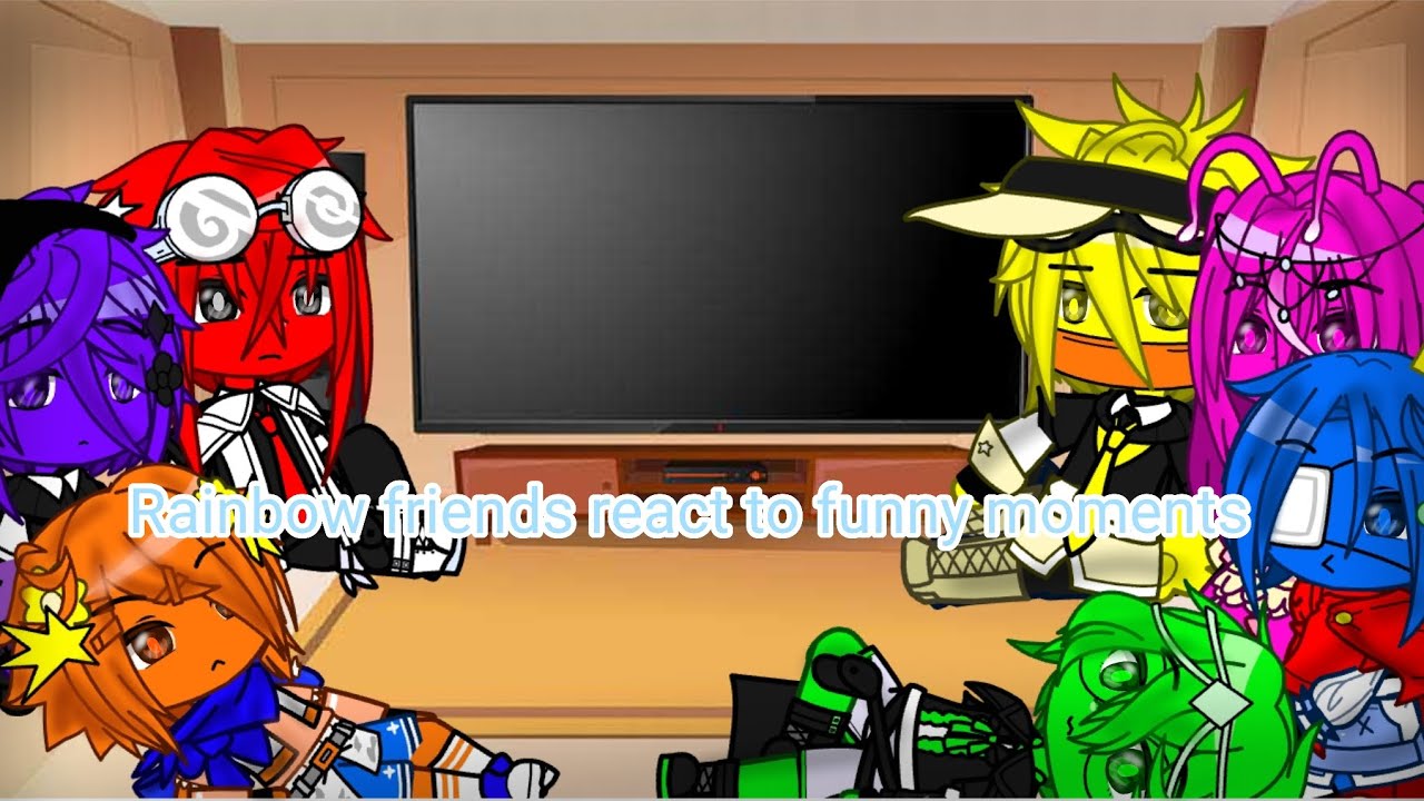 ||Rainbow friends react to funny moments|| Gacha club||