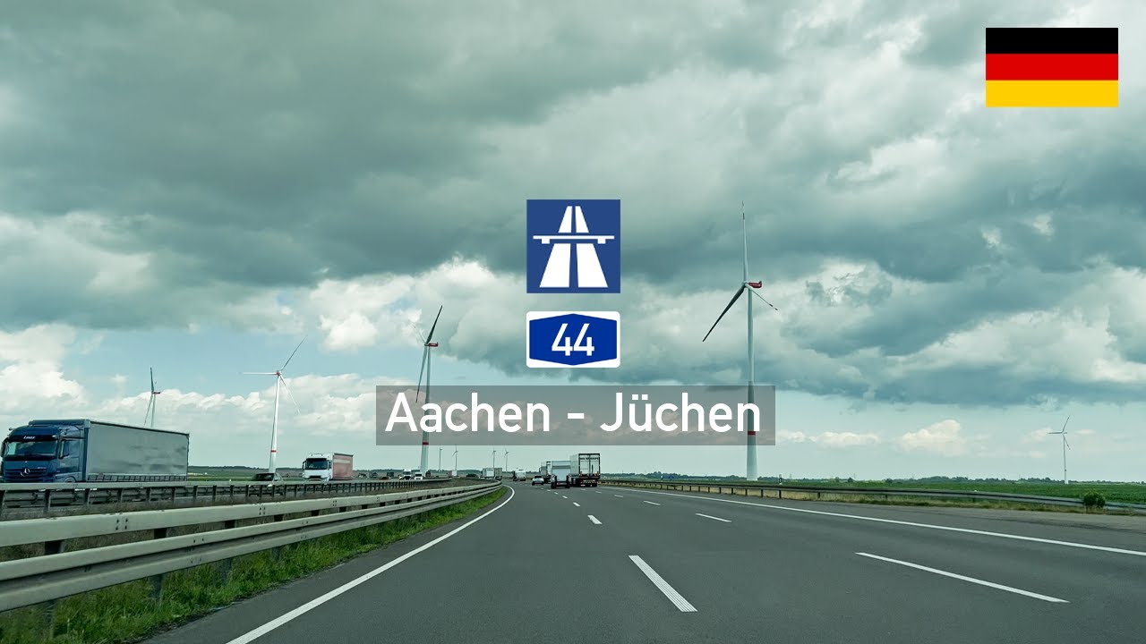 Driving in Germany: Autobahn A44 from Aachen to Jüchen