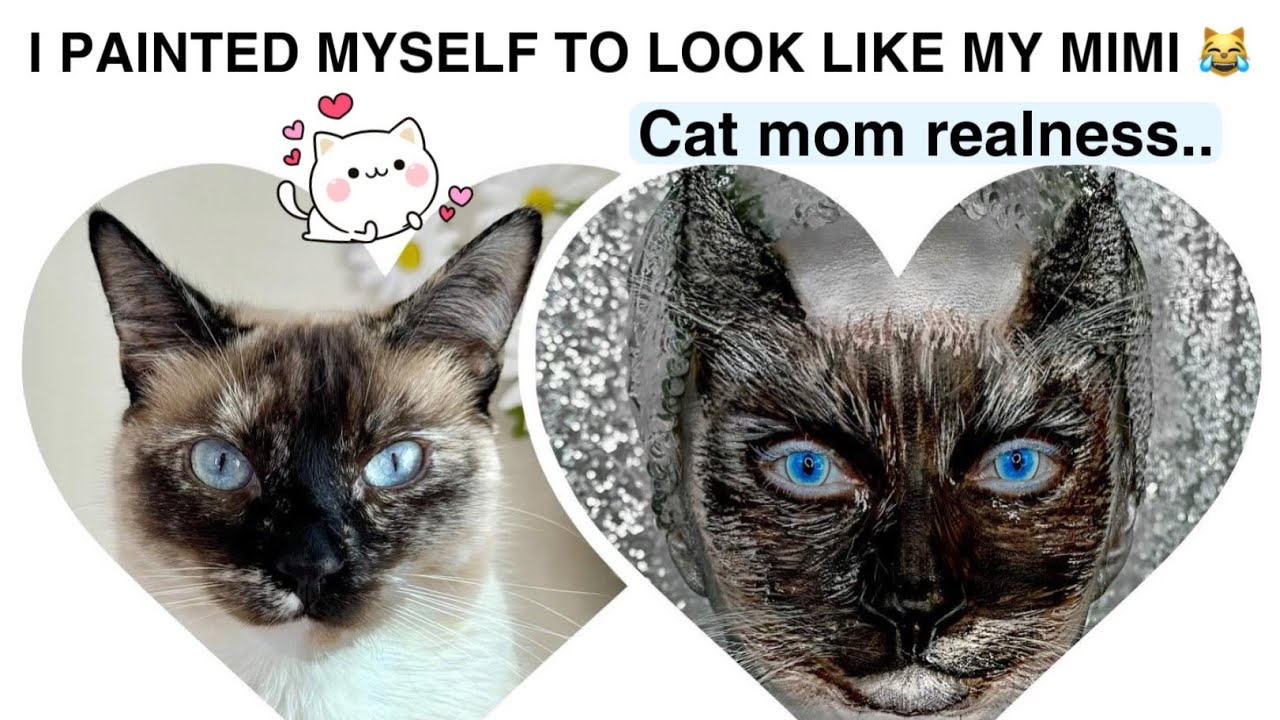 I PAINTED MY SIAMESE CAT ON MY FACE, FACE PAINT TUTORIAL