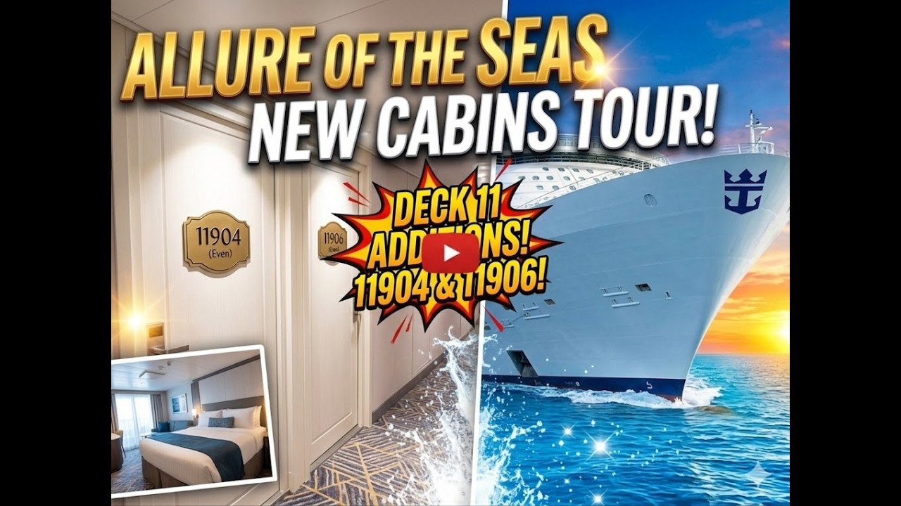 Allure of the Seas: Interior Cabin Tour | Newly Added Rooms 11904 & 11905 (No Talking Walkthrough)