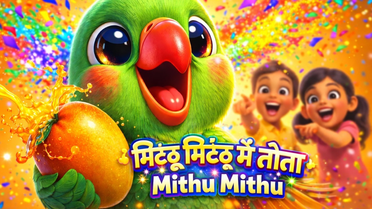 मैं तोता मिट्ठू मिट्ठू 🦜🥭| Mitthu Parrot Song| Main Tota Kids | Kids Song | मिट्ठू मिट्ठू मैं तोता