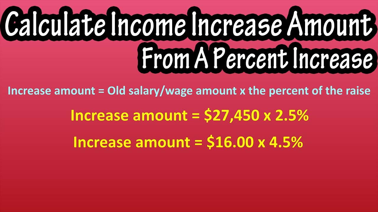 How To Calculate Salary, Hourly Wage Increase Amount From A Percent, Percentage Raise Explained