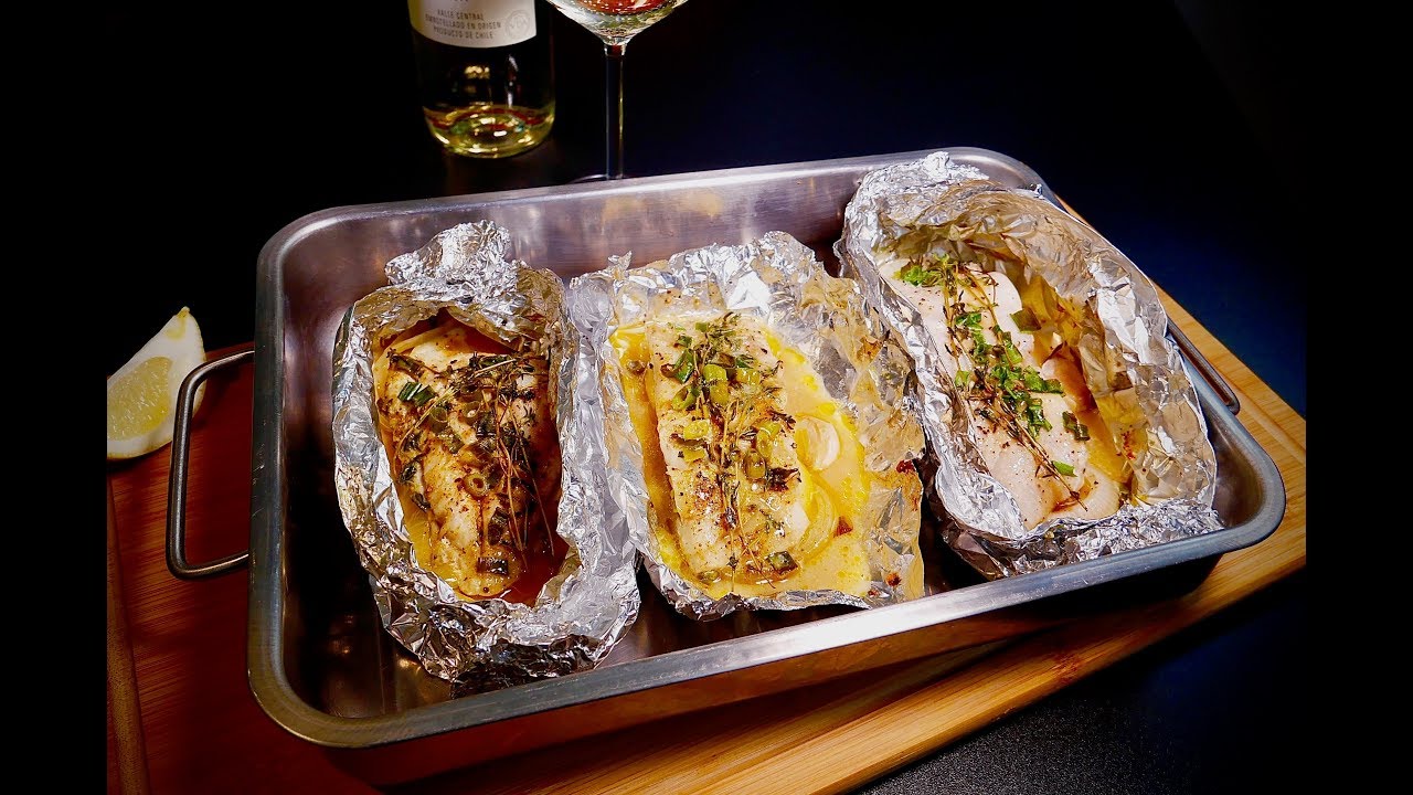 Fisch in Alufolie gebacken mit Weißwein, Zitrone und Thymian - Episode 24 - Baked Fish in Foil