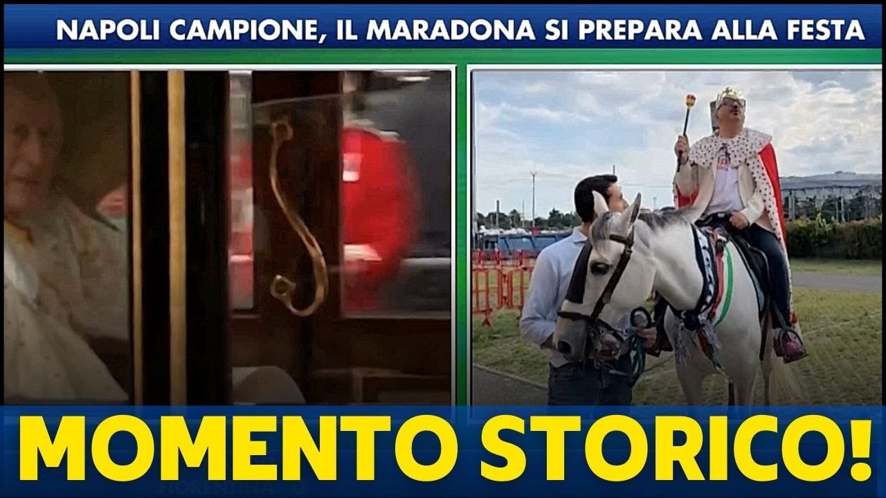 L'INGRESSO SOLENNE DI RE MIMMO PESCE IN STUDIO A CAVALLO: MOMENTO STORICO!