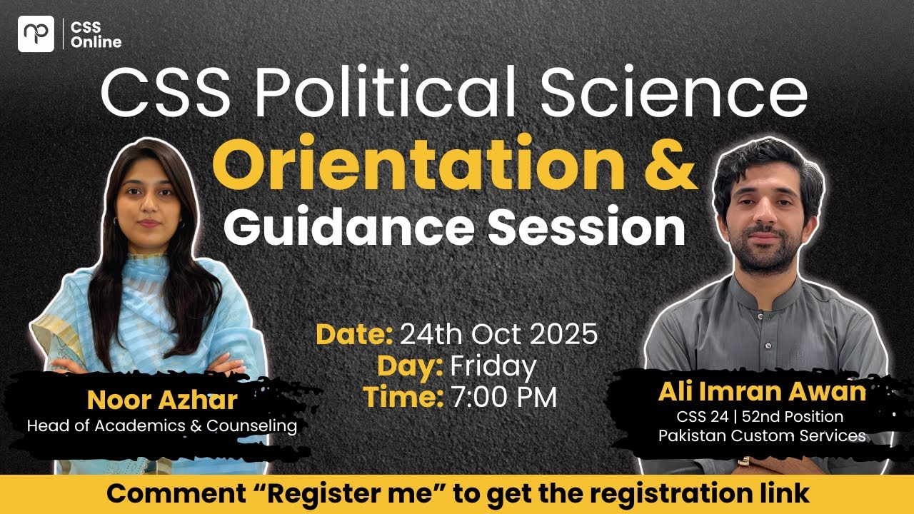 FREE CSS Political Science Orientation & Guidance Session  ft. Sir Ali Imran (CSS 24 | PCS) Nearpeer
