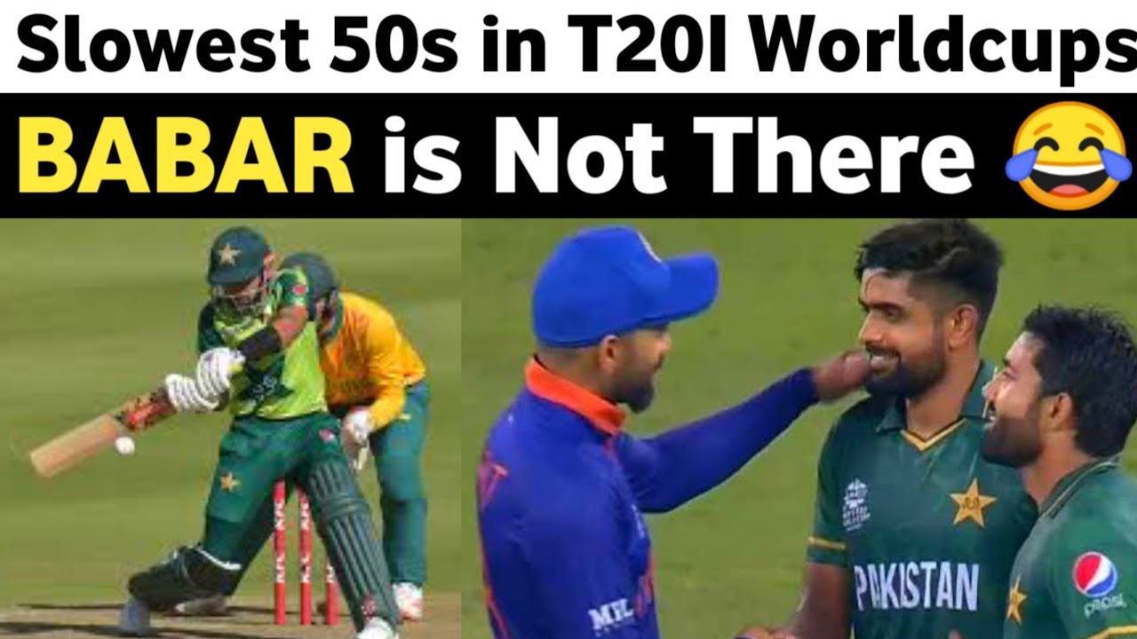 Slowest 50s in T20I World Cups 😳 | Babar NOT on the List | Yet Always Criticized for SR?