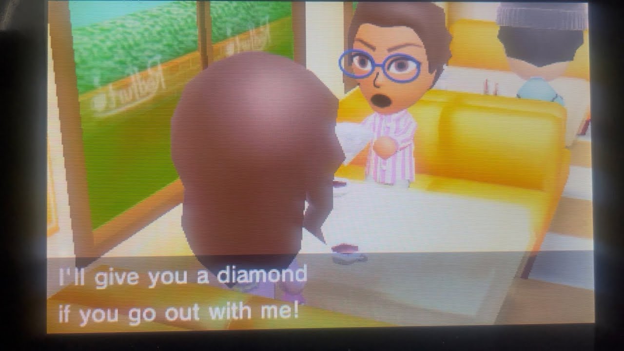 Tomodachi Life: Scorpio Gives Olivia A Diamond to see if she’ll go out with him (Does It Work?)