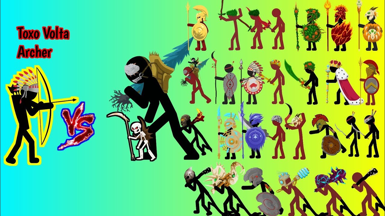 ToxoVoltaArcher VS All Units Stickman⚔️ 1 vs 1 🔥 Stick War Legacy