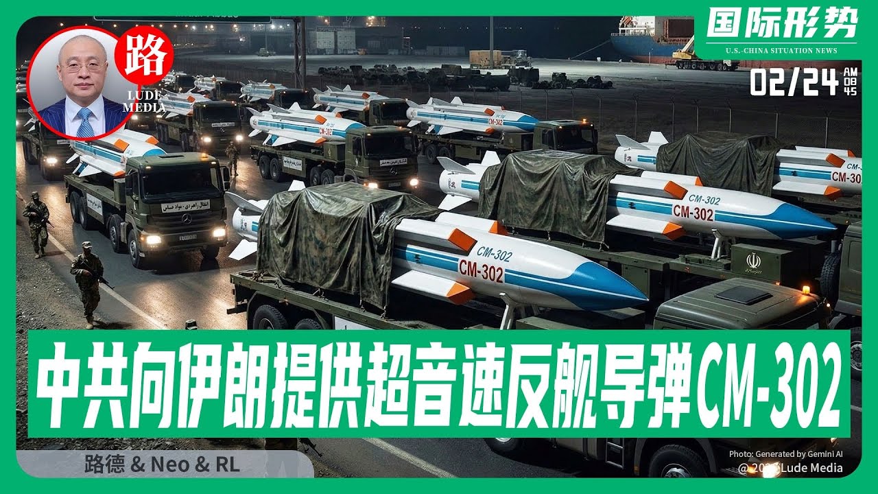【路德社】美媒曝光中共向伊朗秘密提供超音速反舰导弹CM-302来攻击美国军舰；2/24/2026 NEO&RL