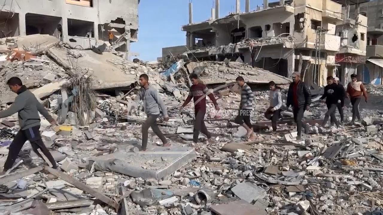 Residents of Gaza’s southern city of Rafah return to find massive destruction across the city