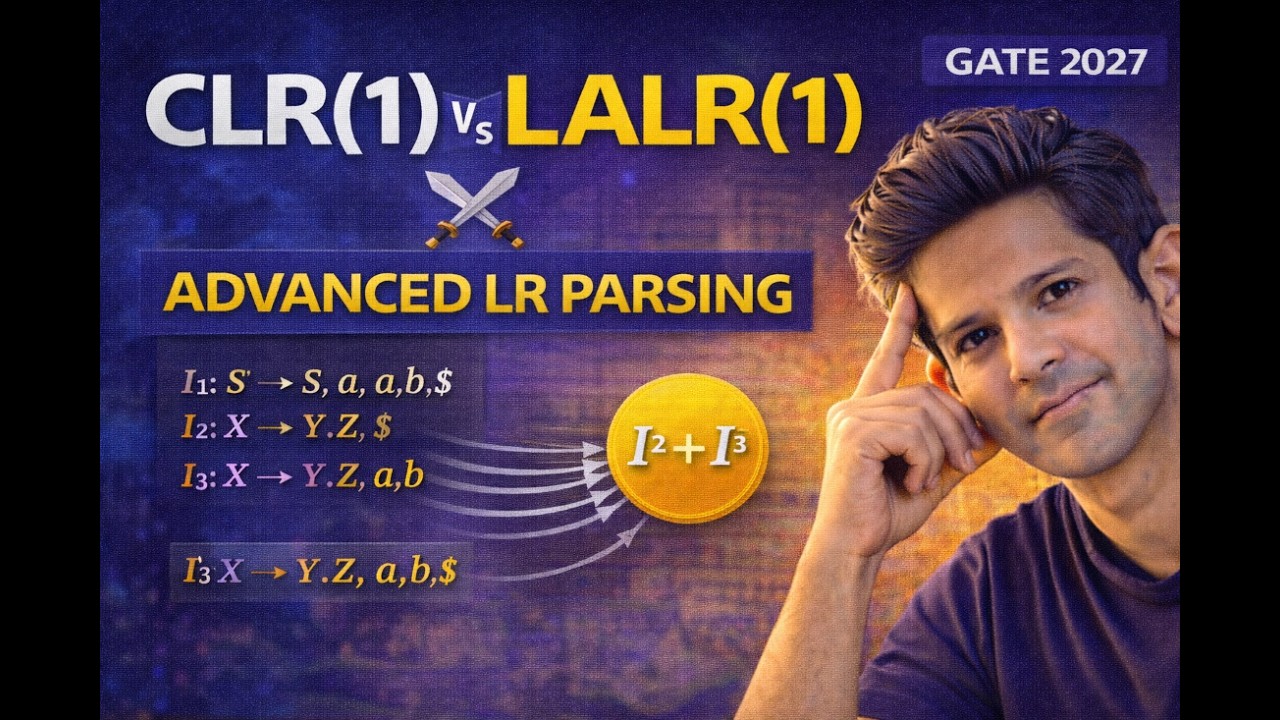 CLR(1) & LALR(1) Parser Explained | Advanced LR Parsing | GATE 2027