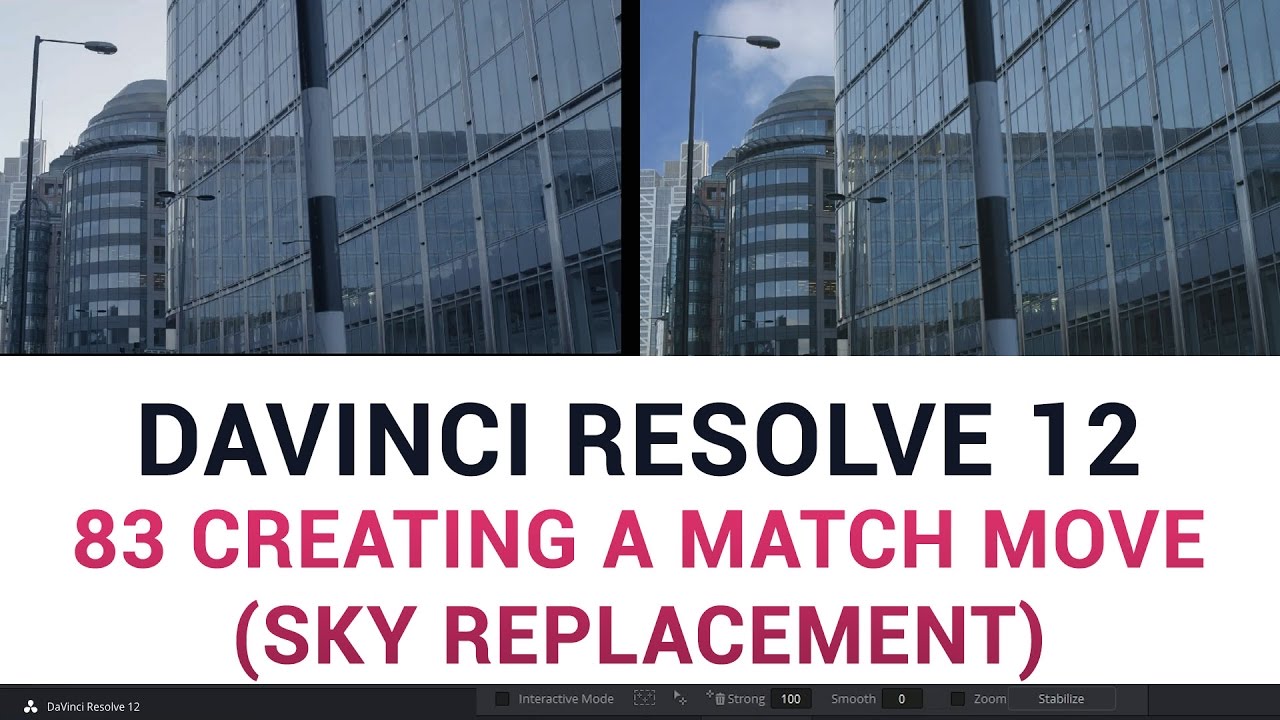 DaVinci Resolve 12 - 83 Creating a Match Move (Sky Replacement)