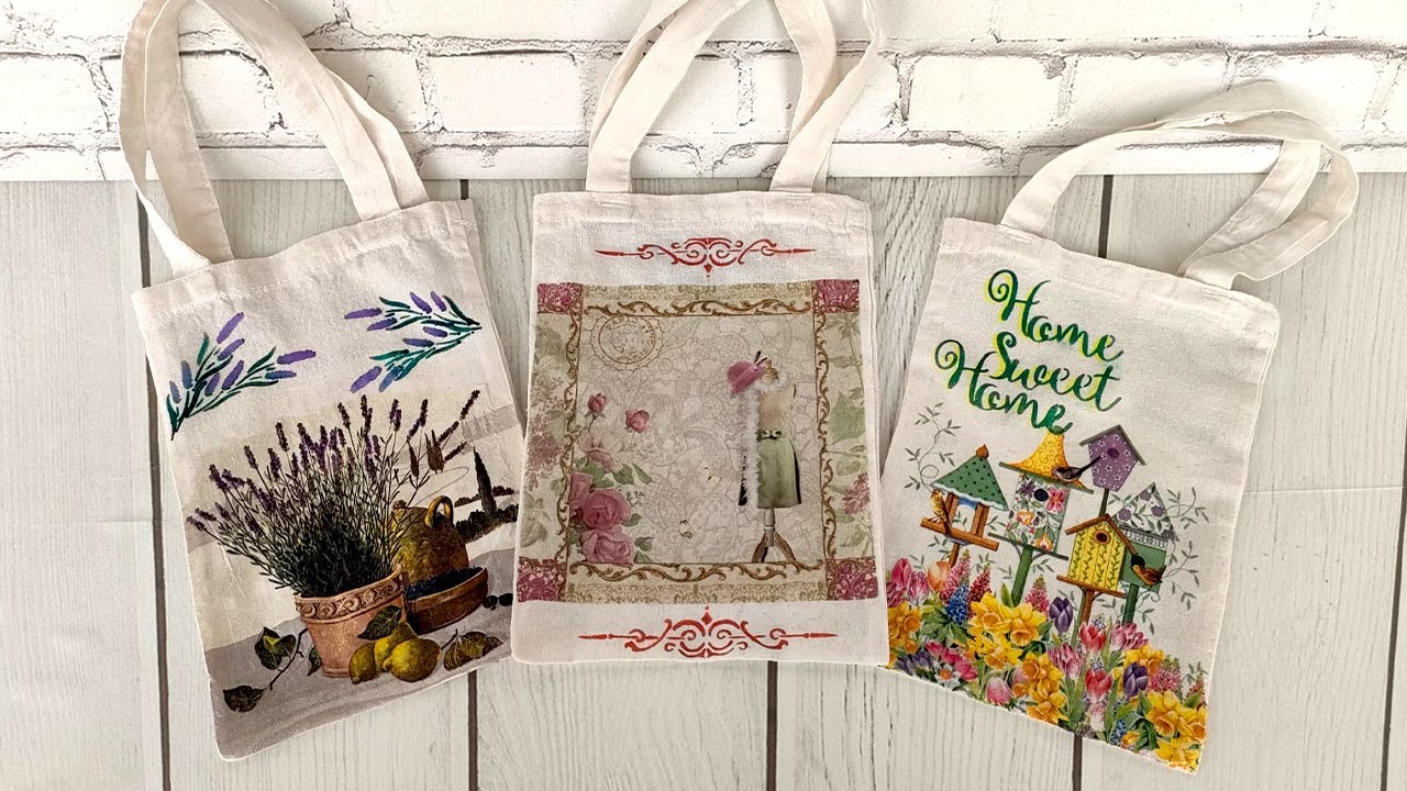 Decoupage y pintura sobre tela | Probamos 👀 y valoramos dos productos | Resultado descripción vídeo