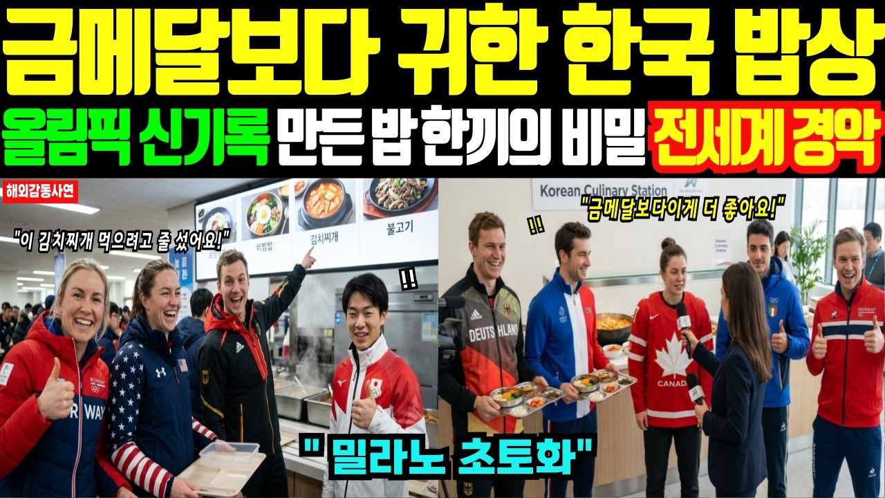 [해외감동사연] 밀라노 올림픽 뒤집은 한국 밥상, 금메달리스트들이 줄 서서 찾은 충격적 이유