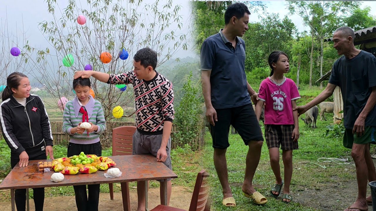 Van Anh is happy in the warm embrace of her parents.