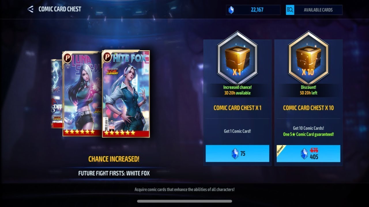 Opening Premium Card Chest with Crystals | Marvel Future Fight
