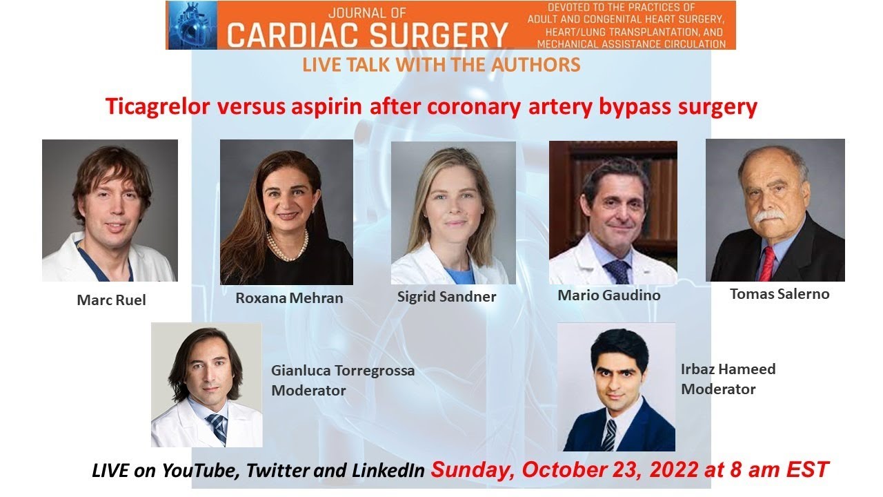 JOCS Live Talk: Ticagrelor versus Aspirin after CABG Surgery