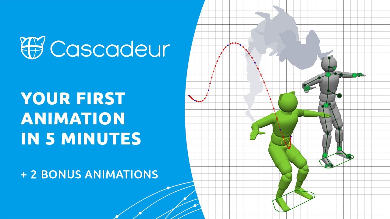 Your first Cascadeur animation in 5 MINUTES (+2 bonus animations)