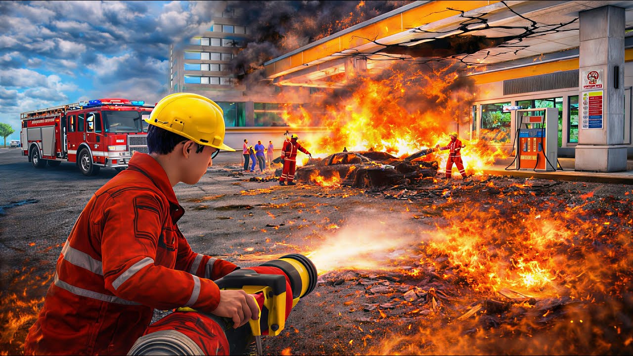 JANGAN DITIRU! Mobil Ban Lepas Tabrak Pom Bensin & Kebakaran! 😱🚒