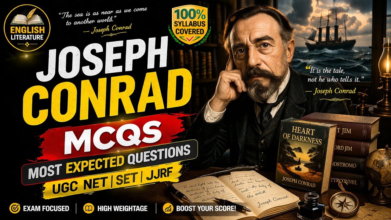 ДЖОЗЕФ КОНРАД/MCQs/UGC NET JRF/SLET/TGT/PGT/АНГЛИЙСКИЙ/АФРИКАНСКИЙ/ЛИТЕРАТУРА