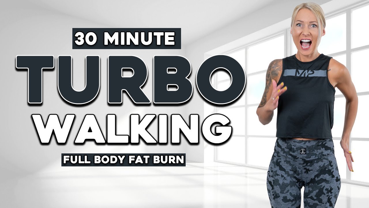 30 MIN TURBO WALKING Fat Workout Burn Over 500 Calories All standing Knee Friendly