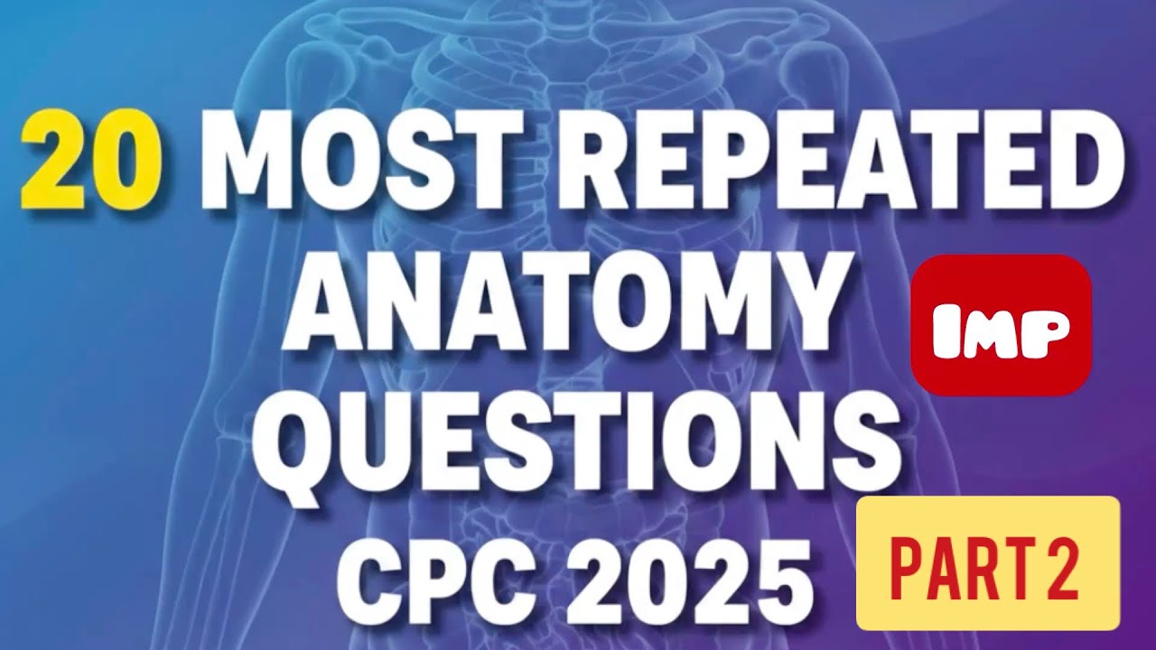 Important Anatomy Questions CPC Exam 2025:Most Repeated With Answers 